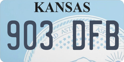 KS license plate 903DFB