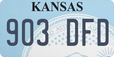 KS license plate 903DFD