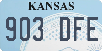 KS license plate 903DFE