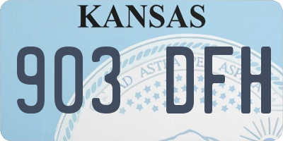KS license plate 903DFH