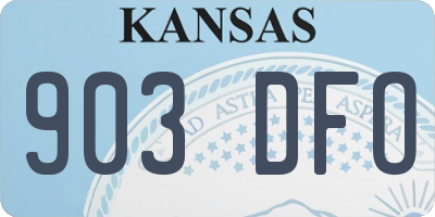 KS license plate 903DFO