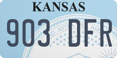 KS license plate 903DFR