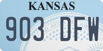 KS license plate 903DFW
