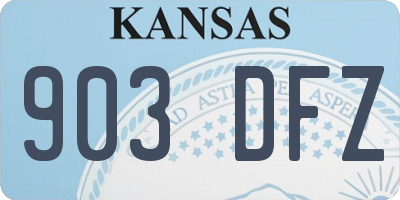 KS license plate 903DFZ