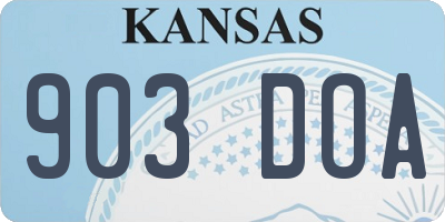 KS license plate 903DOA