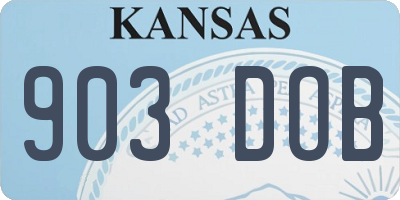 KS license plate 903DOB