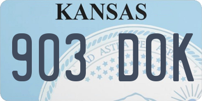KS license plate 903DOK