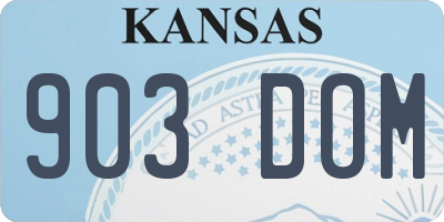 KS license plate 903DOM
