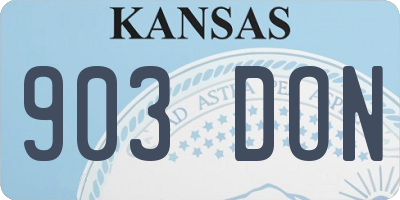 KS license plate 903DON