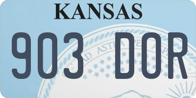 KS license plate 903DOR