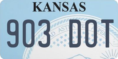 KS license plate 903DOT