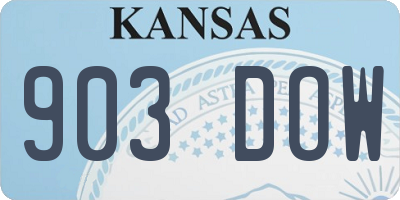 KS license plate 903DOW