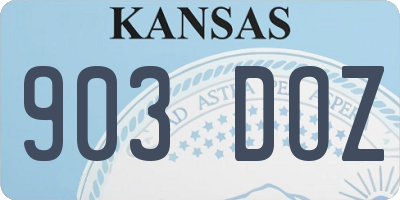 KS license plate 903DOZ