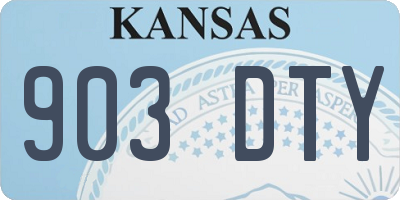 KS license plate 903DTY