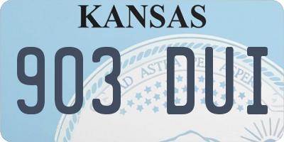 KS license plate 903DUI