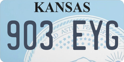 KS license plate 903EYG