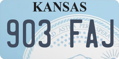 KS license plate 903FAJ