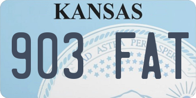 KS license plate 903FAT