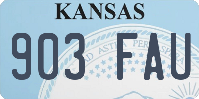 KS license plate 903FAU