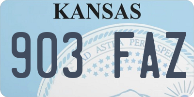 KS license plate 903FAZ