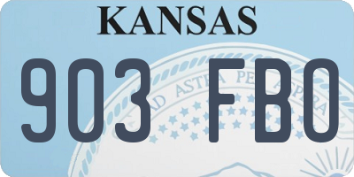 KS license plate 903FBO