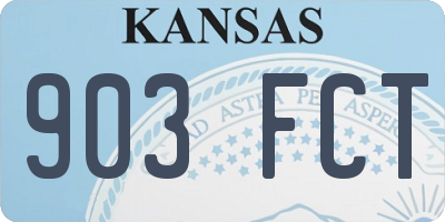KS license plate 903FCT