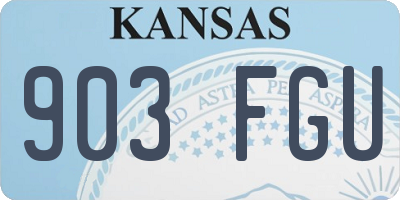KS license plate 903FGU