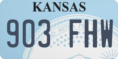 KS license plate 903FHW