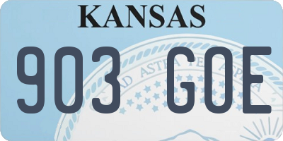 KS license plate 903GOE