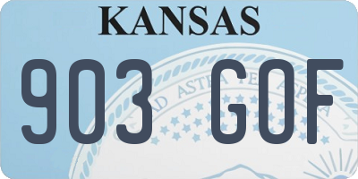KS license plate 903GOF
