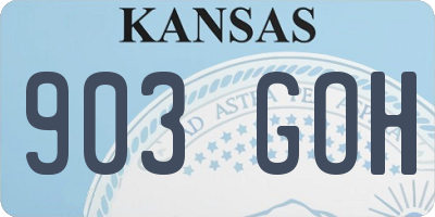 KS license plate 903GOH