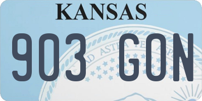 KS license plate 903GON