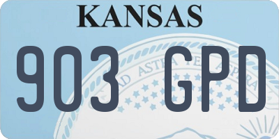 KS license plate 903GPD
