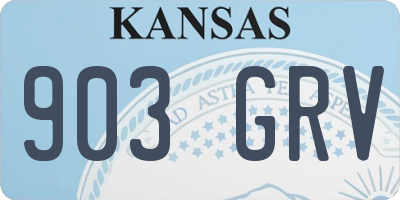 KS license plate 903GRV