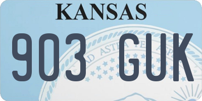 KS license plate 903GUK