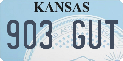 KS license plate 903GUT