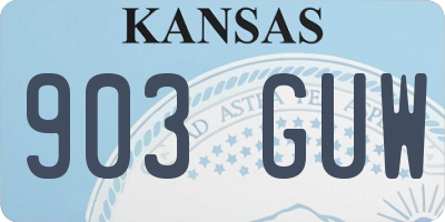 KS license plate 903GUW