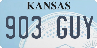 KS license plate 903GUY
