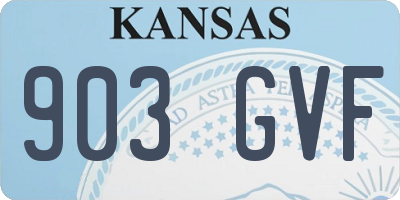 KS license plate 903GVF