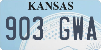 KS license plate 903GWA