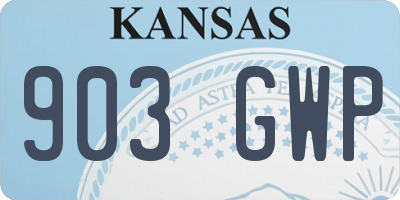 KS license plate 903GWP