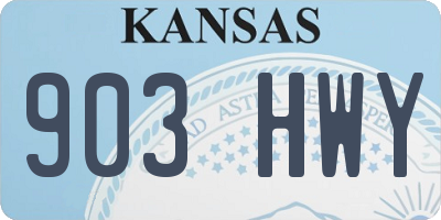 KS license plate 903HWY