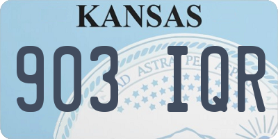 KS license plate 903IQR
