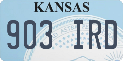 KS license plate 903IRD