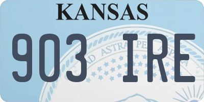 KS license plate 903IRE