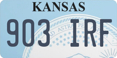 KS license plate 903IRF