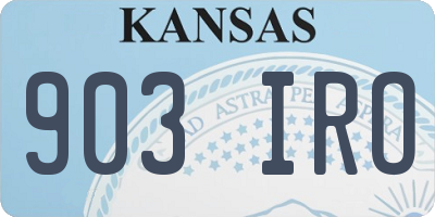 KS license plate 903IRO