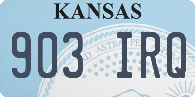 KS license plate 903IRQ