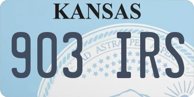 KS license plate 903IRS