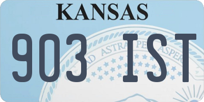 KS license plate 903IST